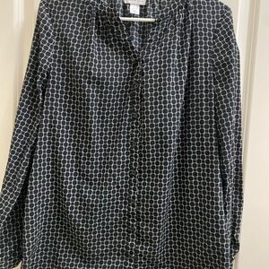 Black and White Geometric Women's Top